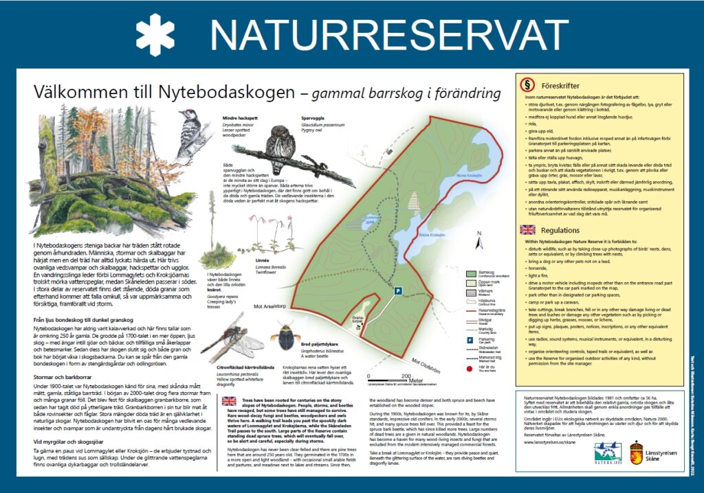 Nytebodaskogen informationmsskylt